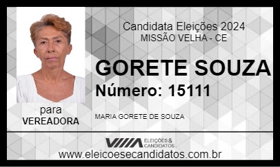 Candidato GORETE SOUZA 2024 - MISSÃO VELHA - Eleições