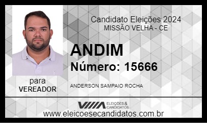 Candidato ANDIM 2024 - MISSÃO VELHA - Eleições