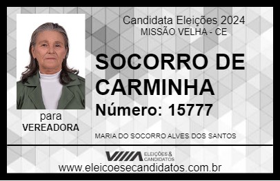 Candidato SOCORRO DE CARMINHA 2024 - MISSÃO VELHA - Eleições