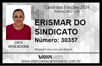 Candidato ERISMAR DO SINDICATO 2024 - PARACURU - Eleições