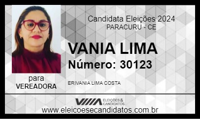 Candidato VANIA LIMA 2024 - PARACURU - Eleições