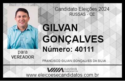 Candidato GILVAN GONÇALVES 2024 - RUSSAS - Eleições