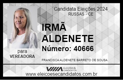 Candidato IRMÃ ALDENETE 2024 - RUSSAS - Eleições