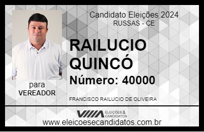 Candidato RAILUCIO QUINCÓ 2024 - RUSSAS - Eleições