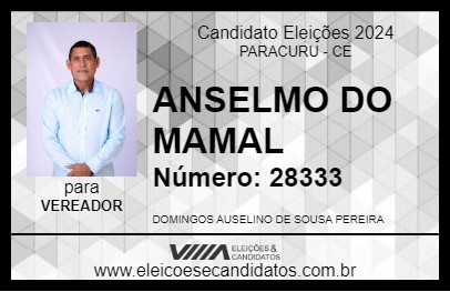 Candidato ANSELMO DO MAMAL 2024 - PARACURU - Eleições