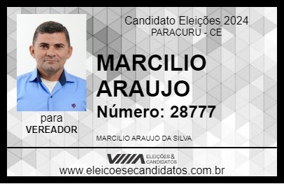 Candidato MARCILIO ARAUJO 2024 - PARACURU - Eleições