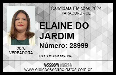 Candidato ELAINE DO JARDIM 2024 - PARACURU - Eleições