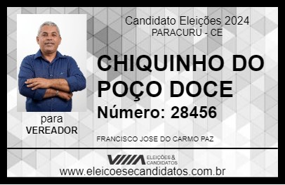 Candidato CHIQUINHO DO POÇO DOCE 2024 - PARACURU - Eleições