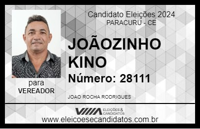 Candidato JOÃOZINHO KINO 2024 - PARACURU - Eleições