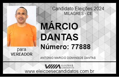 Candidato MÁRCIO DANTAS 2024 - MILAGRES - Eleições