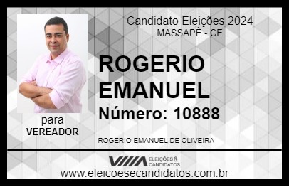 Candidato ROGERIO EMANUEL 2024 - MASSAPÊ - Eleições