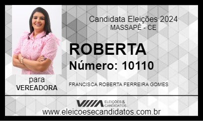 Candidato ROBERTA 2024 - MASSAPÊ - Eleições