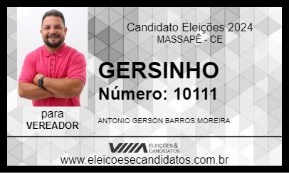 Candidato GERSINHO 2024 - MASSAPÊ - Eleições