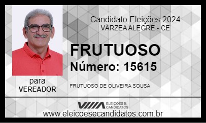 Candidato FRUTUOSO 2024 - VÁRZEA ALEGRE - Eleições