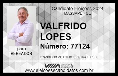 Candidato VALFRIDO LOPES 2024 - MASSAPÊ - Eleições