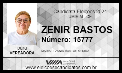 Candidato ZENIR BASTOS 2024 - UMIRIM - Eleições