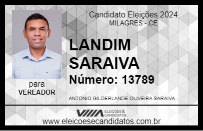 Candidato LANDIM SARAIVA 2024 - MILAGRES - Eleições