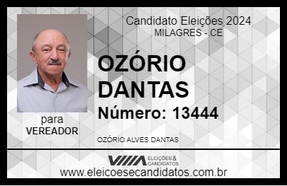 Candidato OZÓRIO DANTAS 2024 - MILAGRES - Eleições