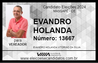 Candidato EVANDRO HOLANDA 2024 - MASSAPÊ - Eleições