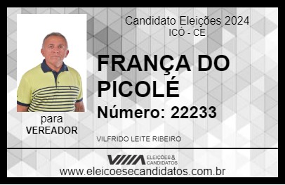 Candidato FRANÇA DO PICOLÉ 2024 - ICÓ - Eleições