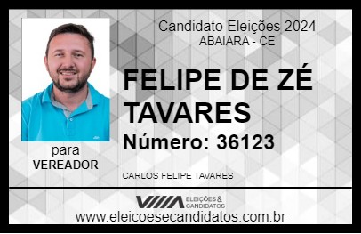 Candidato FELIPE DE ZÉ TAVARES 2024 - ABAIARA - Eleições