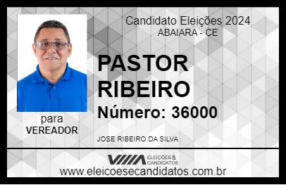 Candidato PASTOR RIBEIRO 2024 - ABAIARA - Eleições