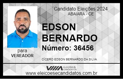 Candidato EDSON BERNARDO 2024 - ABAIARA - Eleições