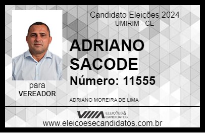 Candidato ADRIANO SACODE 2024 - UMIRIM - Eleições