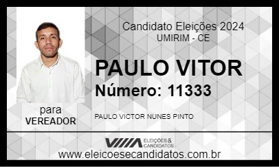 Candidato PAULO VITOR 2024 - UMIRIM - Eleições