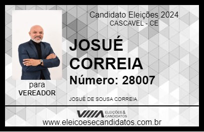 Candidato JOSUÉ CORREIA 2024 - CASCAVEL - Eleições