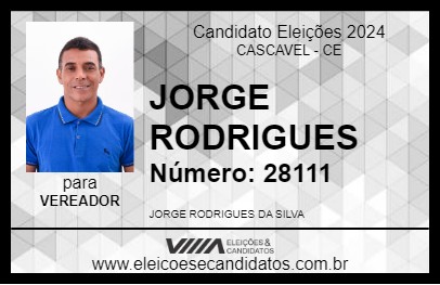 Candidato JORGE RODRIGUES 2024 - CASCAVEL - Eleições