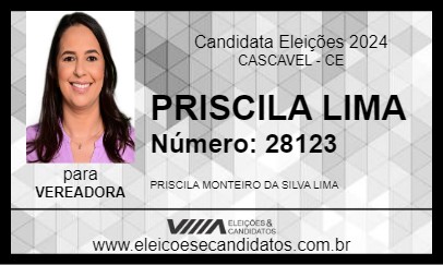 Candidato PRISCILA LIMA 2024 - CASCAVEL - Eleições