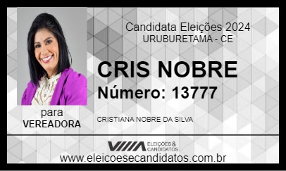 Candidato CRIS NOBRE 2024 - URUBURETAMA - Eleições