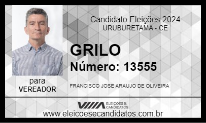 Candidato GRILO 2024 - URUBURETAMA - Eleições