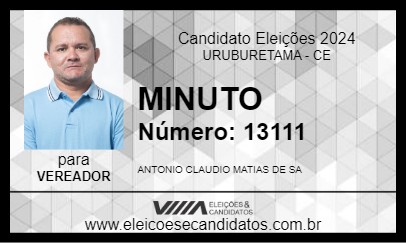 Candidato MINUTO 2024 - URUBURETAMA - Eleições