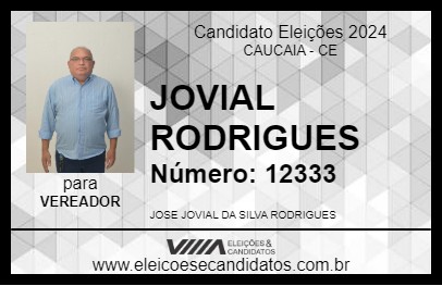 Candidato JOVIAL RODRIGUES 2024 - CAUCAIA - Eleições