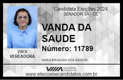 Candidato VANDA DA SAUDE 2024 - SENADOR SÁ - Eleições