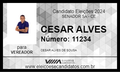 Candidato CESAR ALVES 2024 - SENADOR SÁ - Eleições