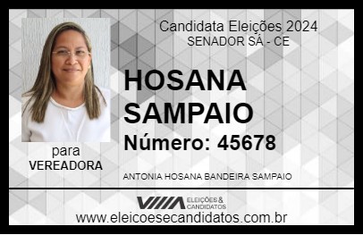 Candidato HOSANA SAMPAIO 2024 - SENADOR SÁ - Eleições