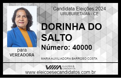 Candidato DORINHA DO SALTO 2024 - URUBURETAMA - Eleições