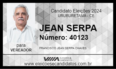 Candidato JEAN SERPA 2024 - URUBURETAMA - Eleições