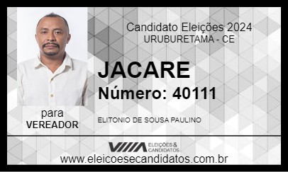 Candidato JACARE 2024 - URUBURETAMA - Eleições