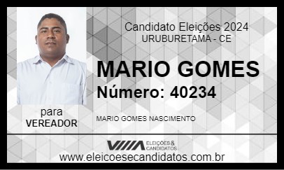 Candidato MARIO GOMES 2024 - URUBURETAMA - Eleições