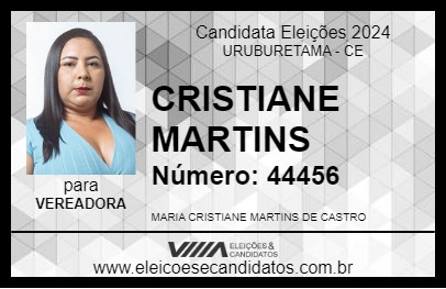 Candidato CRISTIANE MARTINS 2024 - URUBURETAMA - Eleições