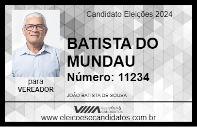 Candidato BATISTA DO MUNDAU 2024 - URUBURETAMA - Eleições