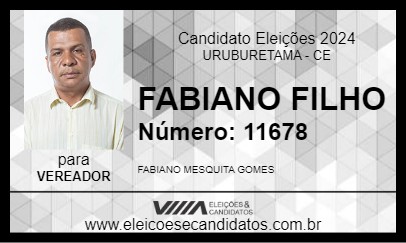 Candidato FABIANO FILHO 2024 - URUBURETAMA - Eleições