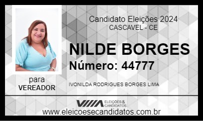 Candidato NILDE BORGES 2024 - CASCAVEL - Eleições