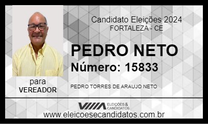 Candidato PEDRO NETO 2024 - FORTALEZA - Eleições