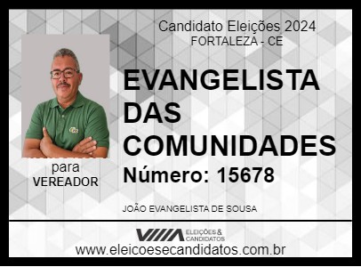 Candidato EVANGELISTA DAS COMUNIDADES 2024 - FORTALEZA - Eleições