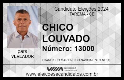 Candidato CHICO LOUVADO 2024 - ITAREMA - Eleições